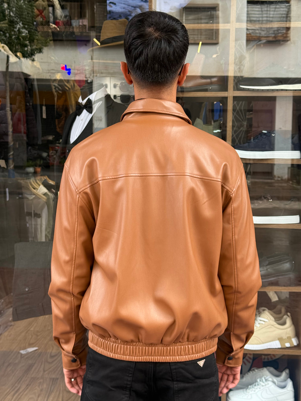 Veste Homme Camel Effet Cuir – Style Classique Revisité