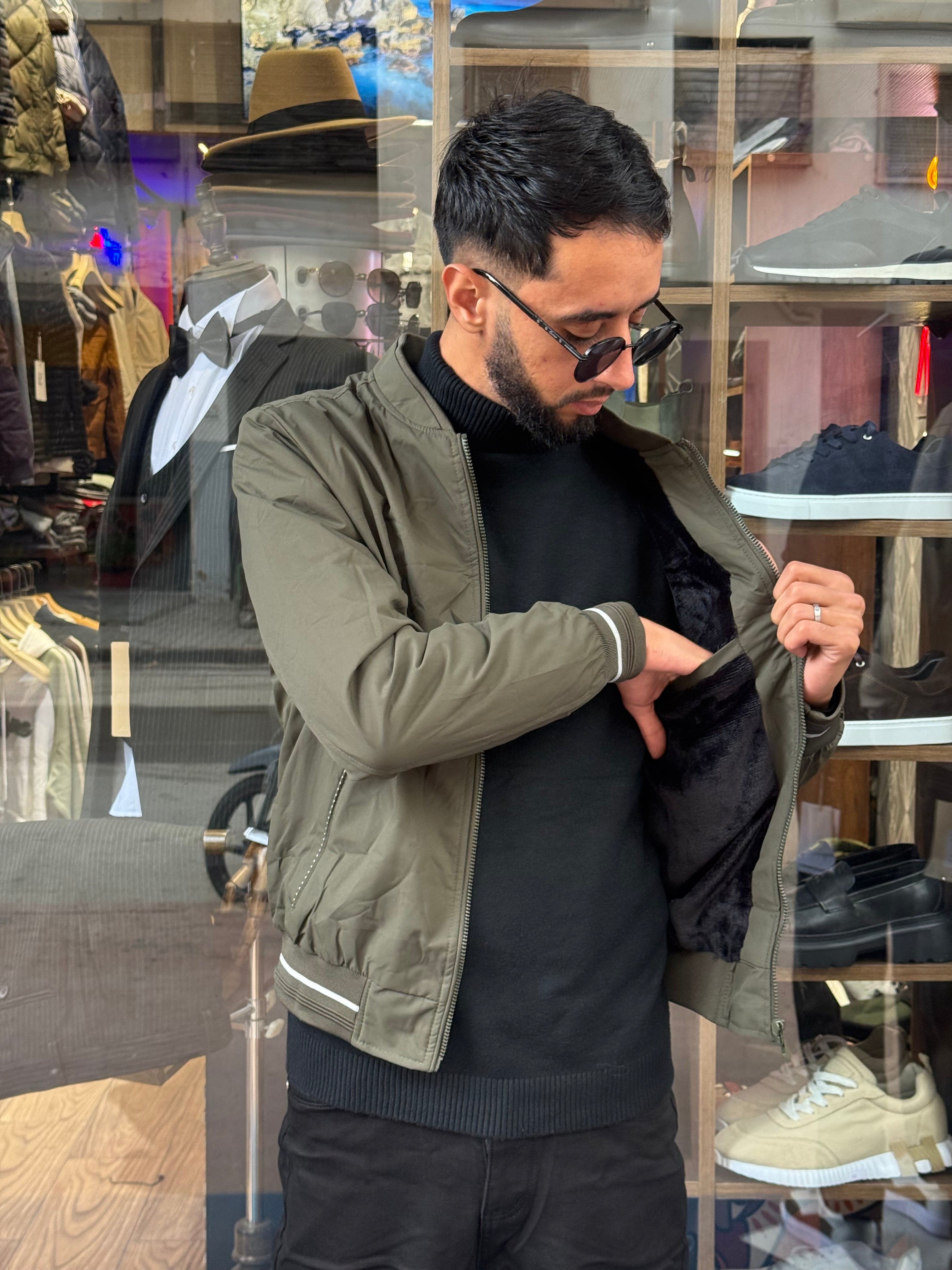 Veste Bomber Kaki Homme – Look Moderne & Confort Quotidien