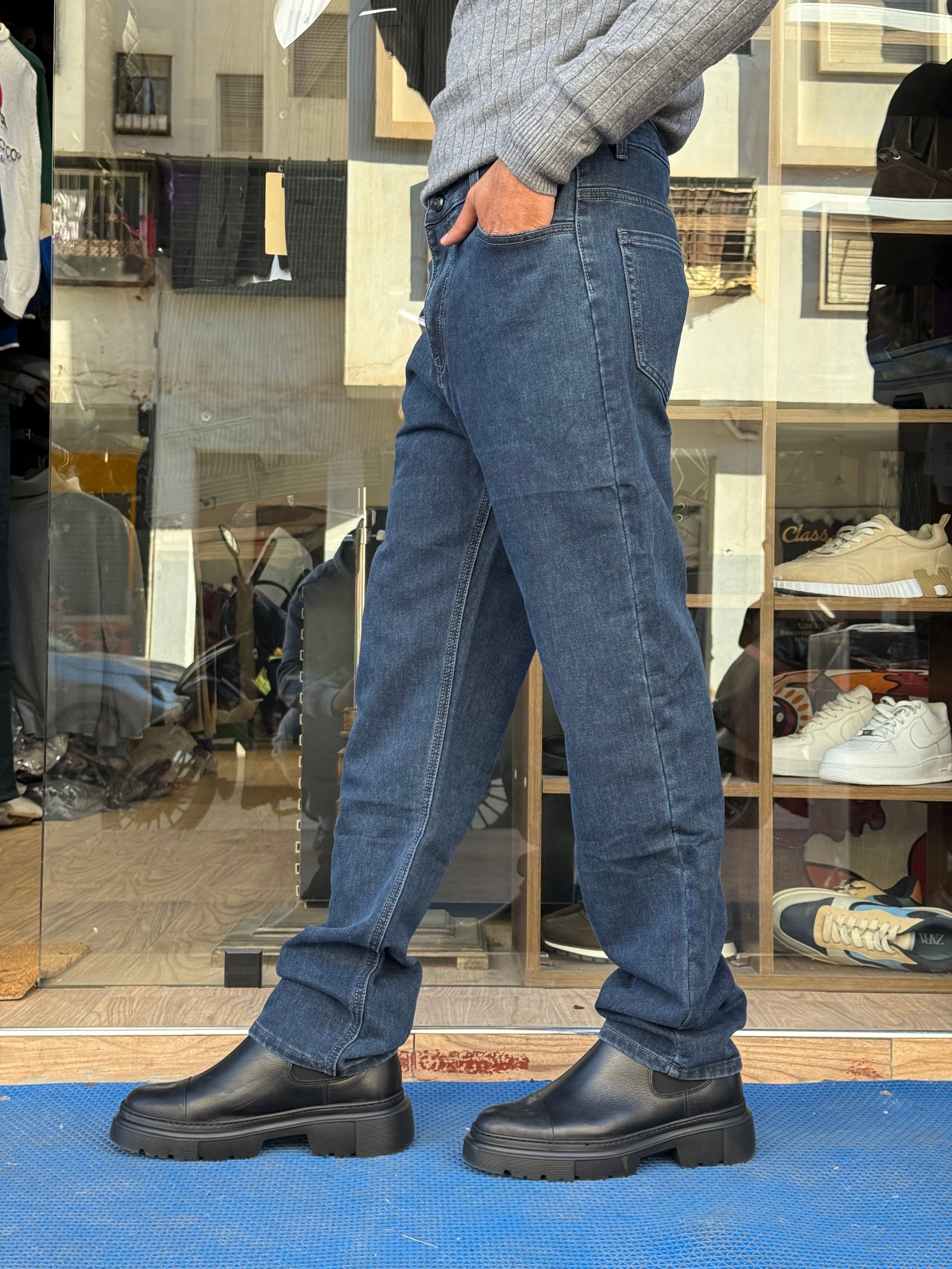 Jean Homme Coupe Droite – Bleu Classique