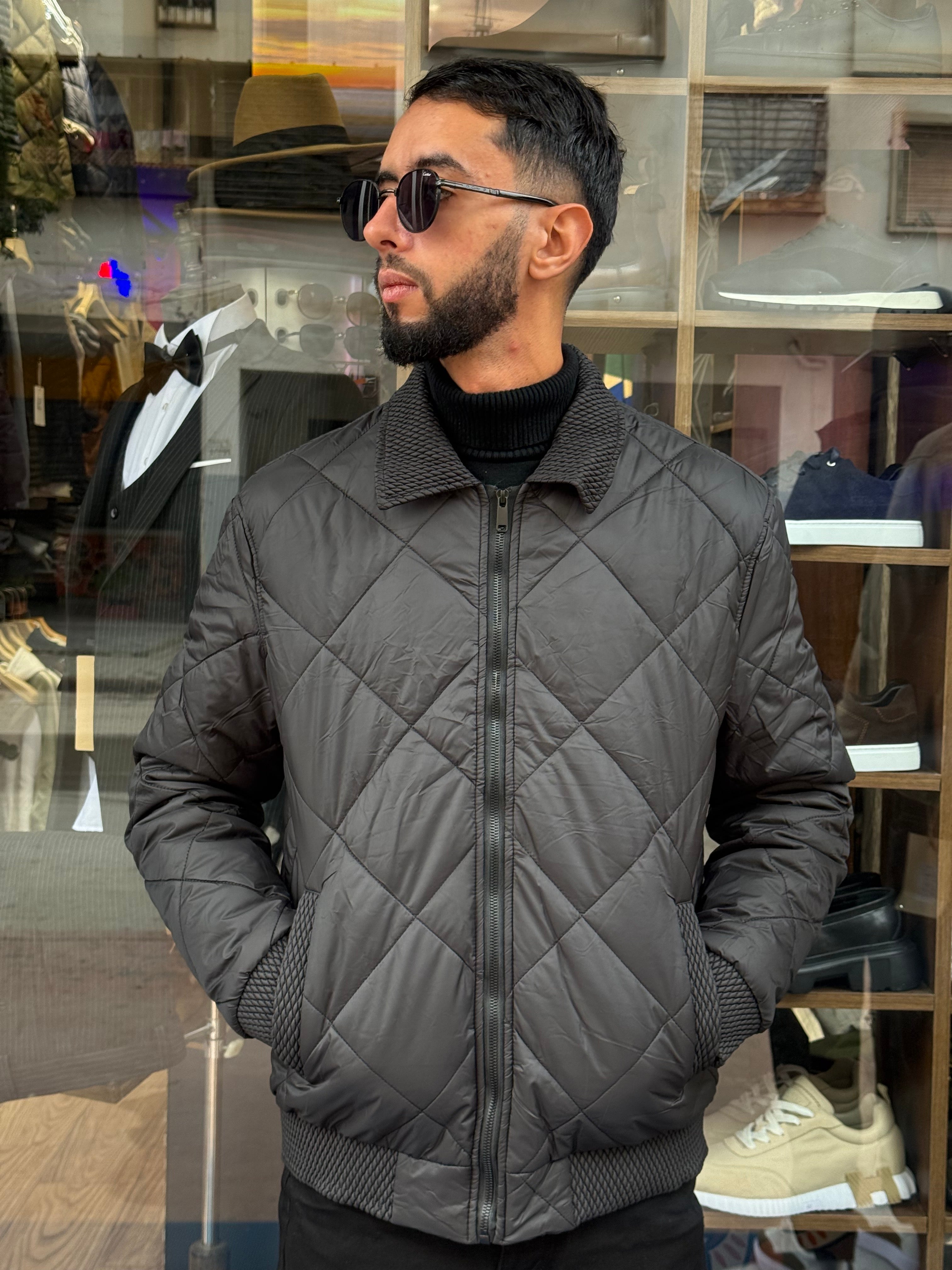 Veste Matelassée Grise Homme – Confort Thermique & Design Moderne