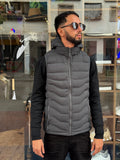 Gilet Matelassé Homme Gris Anthracite – Col Haut Style Urbain