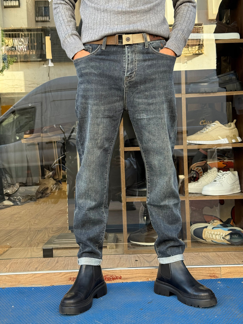 Jean Homme Coupe Droite – Bleu Foncé