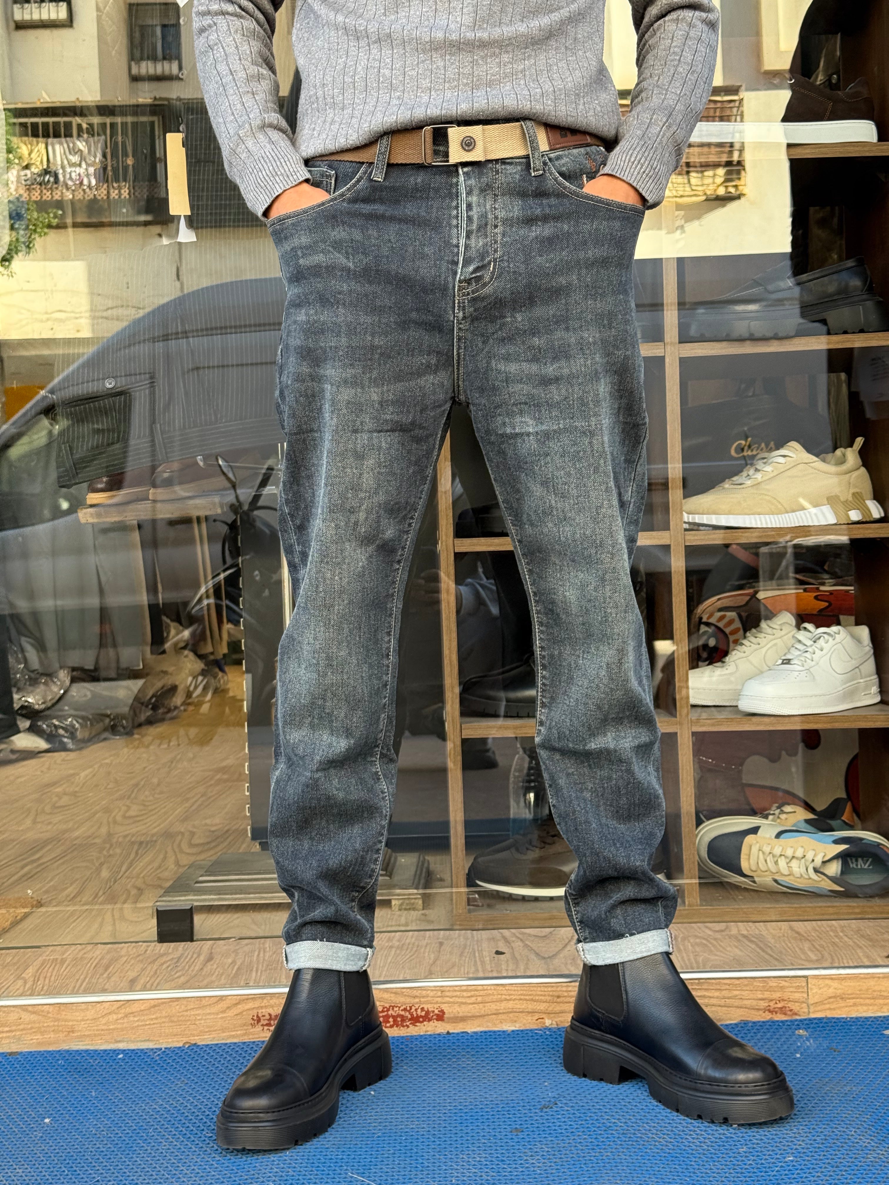 Jean Homme Coupe Droite – Bleu Foncé