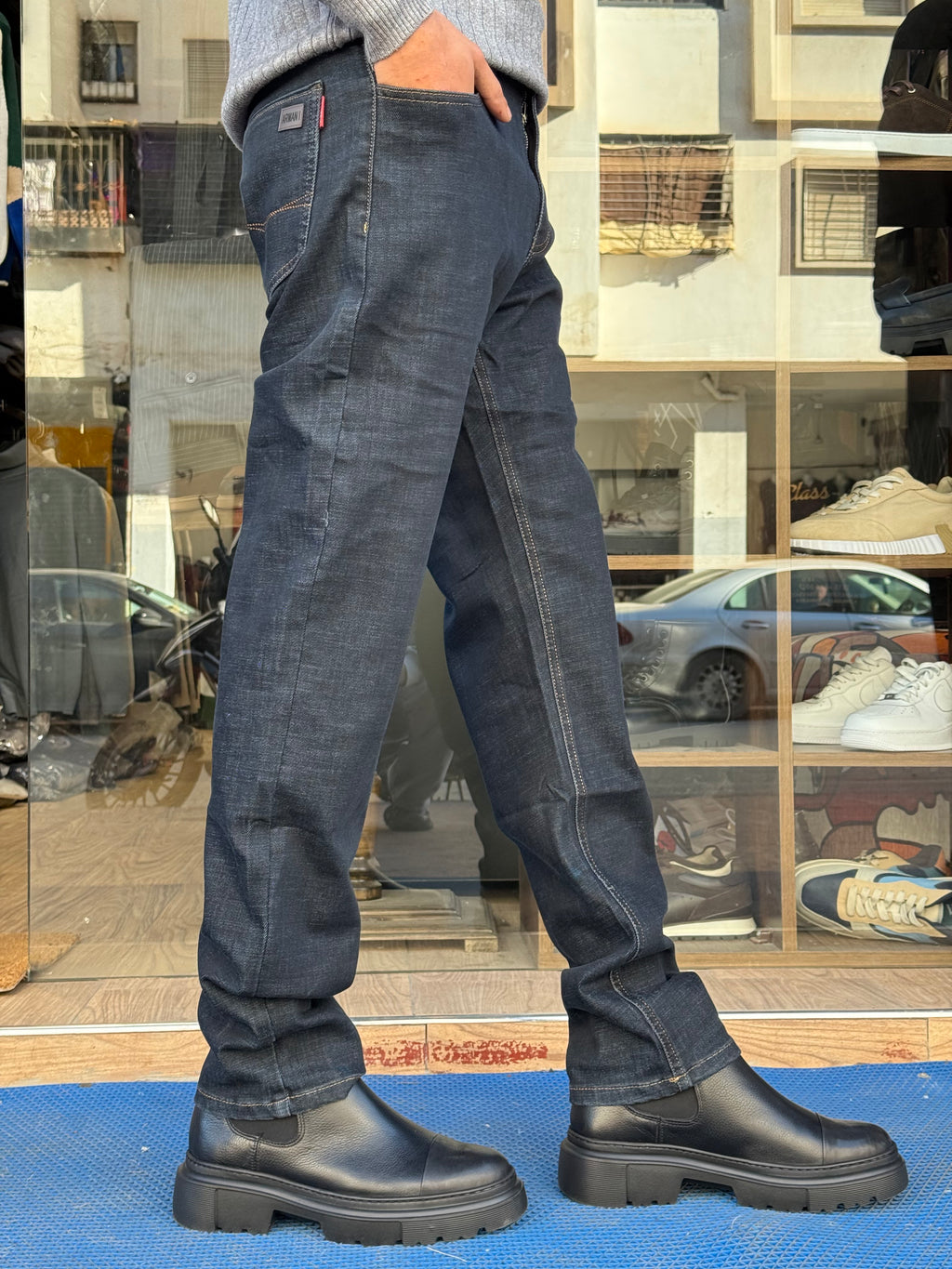 Jean Homme Coupe Droite – Bleu Foncé