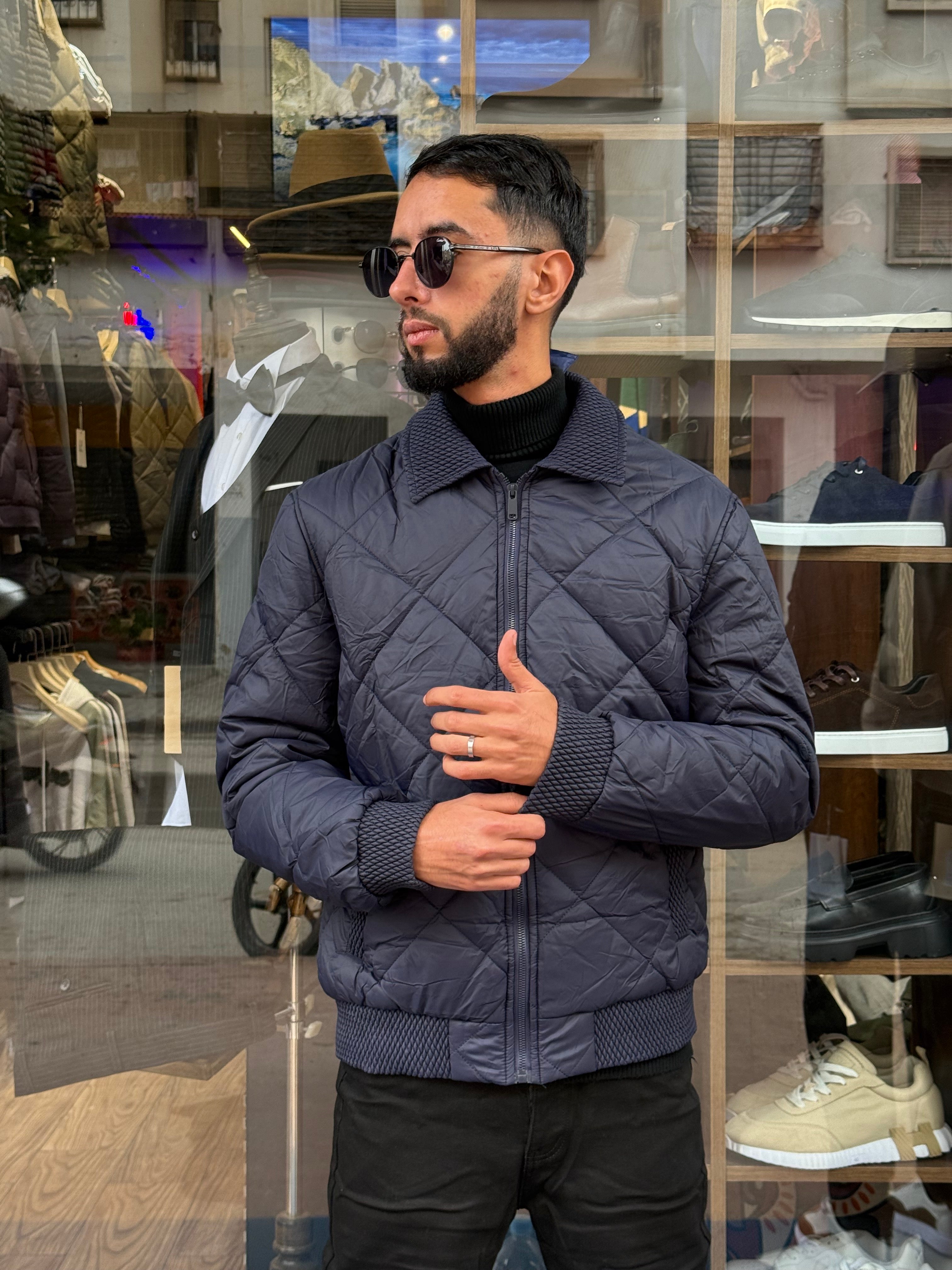 Veste Matelassée Bleu Marine Homme – Élégance Hivernale Premium