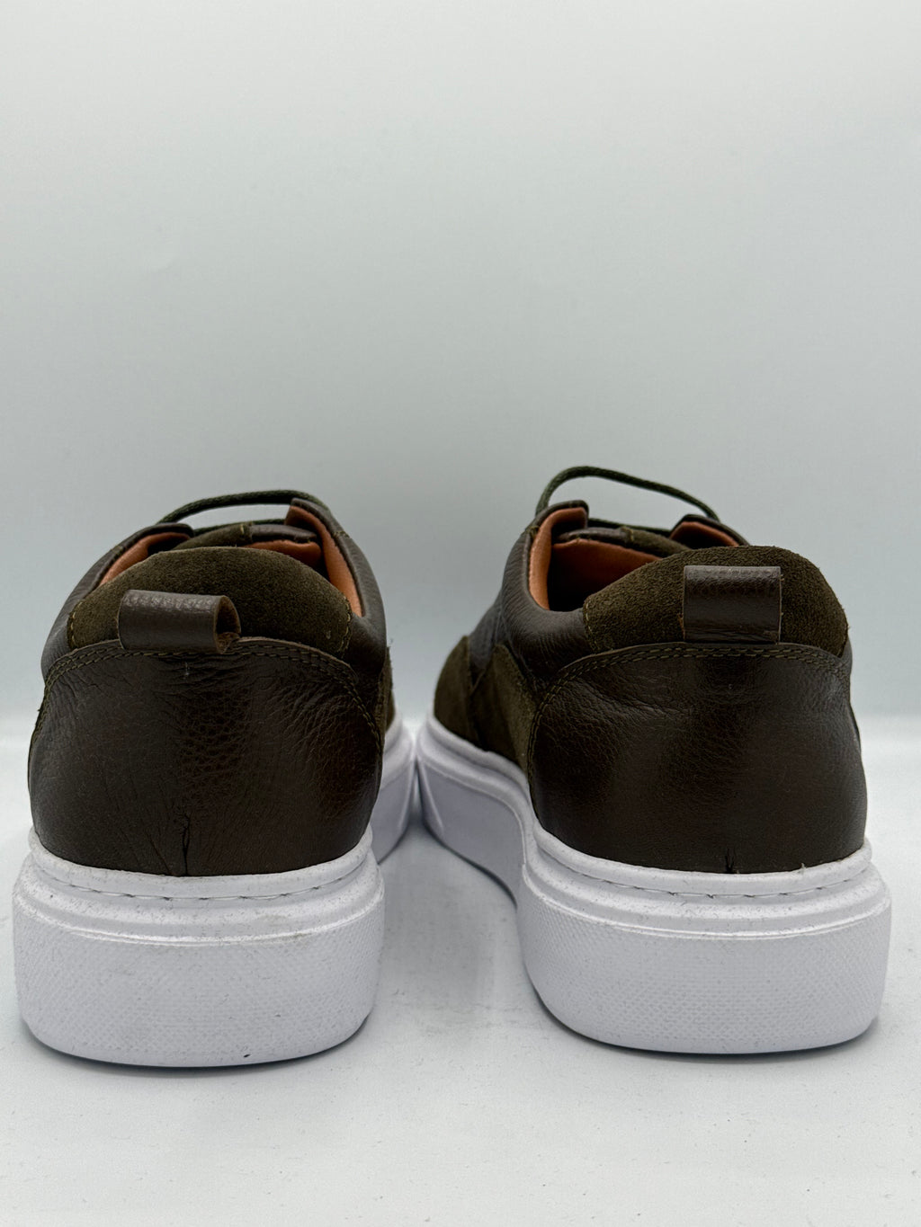 Sneakers Vert Olive Premium – Cuir & Daim, Style Urbain Chic