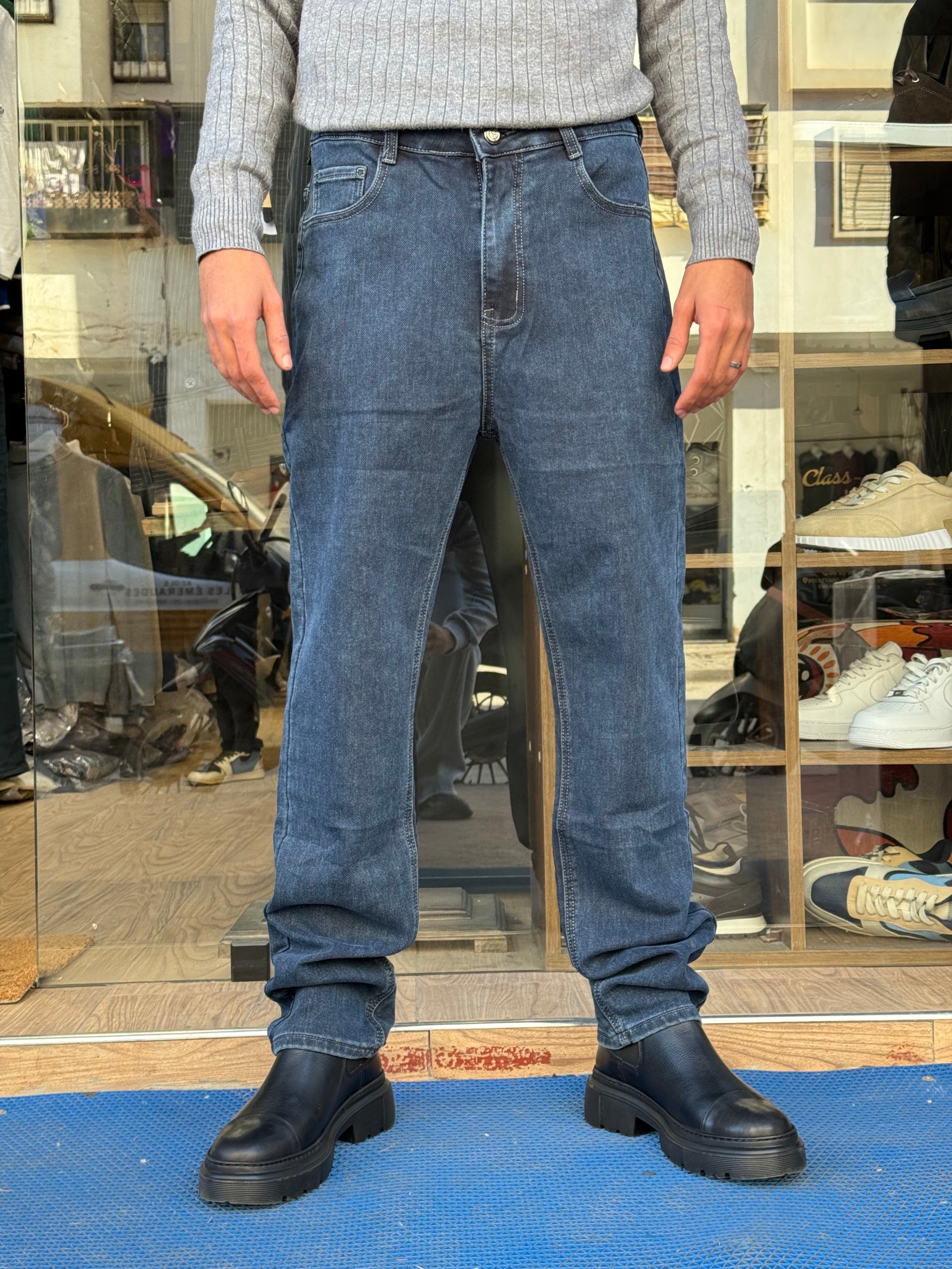 Jean Homme Coupe Droite – Bleu Classique