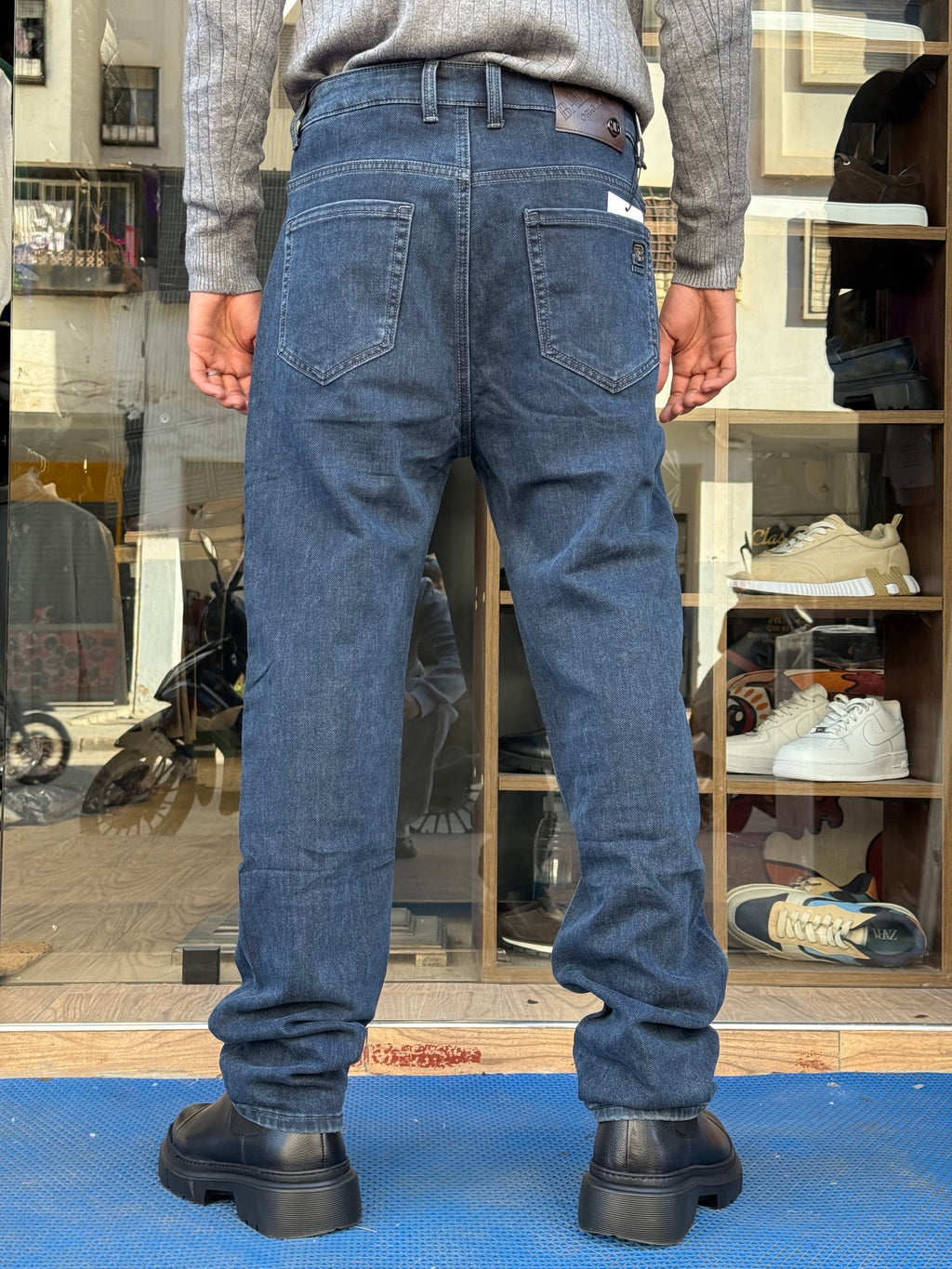 Jean Homme Coupe Droite – Bleu Classique