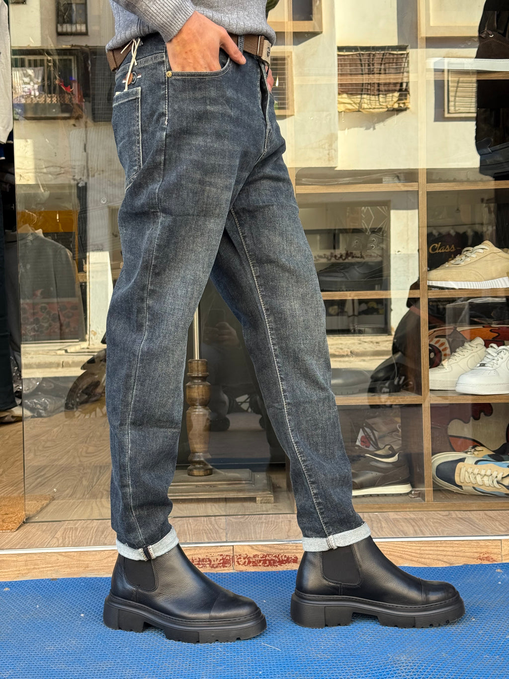 Jean Homme Coupe Droite – Bleu Foncé