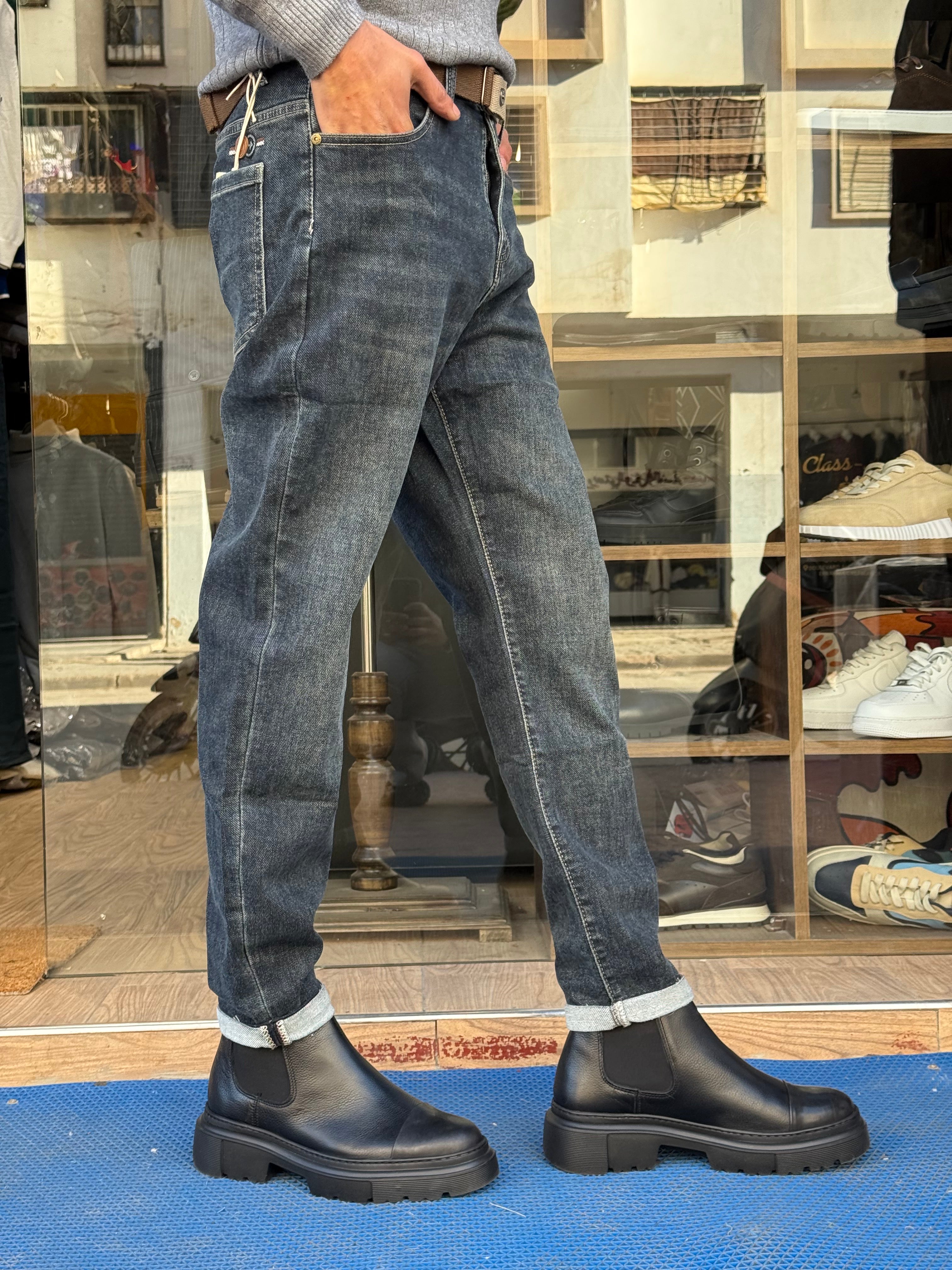 Jean Homme Coupe Droite – Bleu Foncé