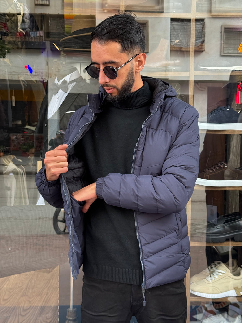 Doudoune Matelassée Bleu Nuit Homme – Élégance Moderne & Confort Thermique