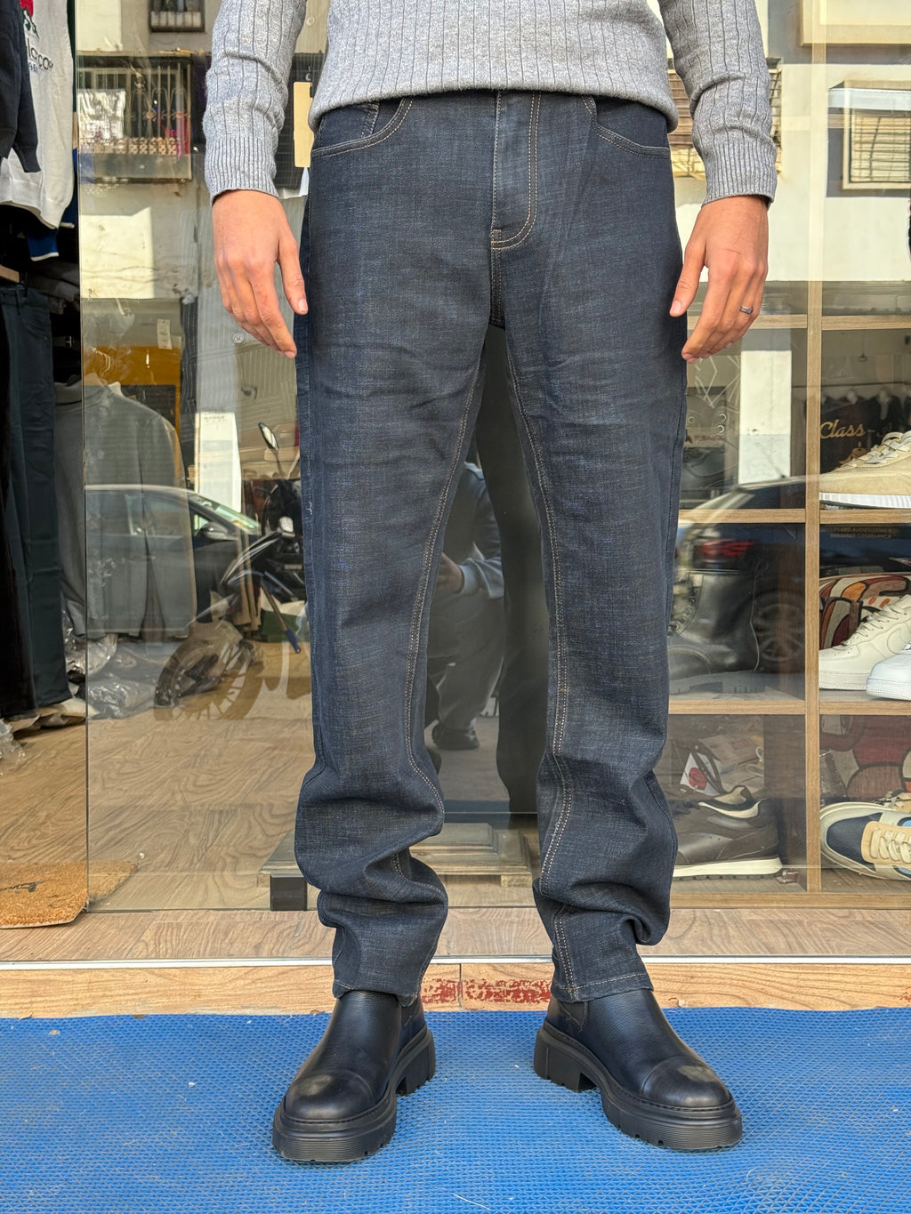 Jean Homme Coupe Droite – Bleu Foncé